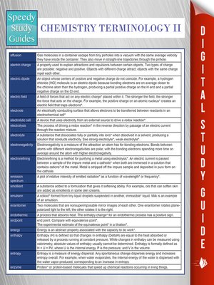 Chemistry Terminology II - ebook